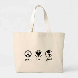 Peace Love Planet - Bag Grote Tote Bag
