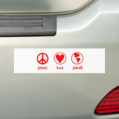 Peace Love Planet - Bumpersticker (Op auto)