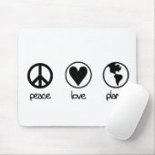 Peace Love Planet - Mousepad Muismat (Met muis)