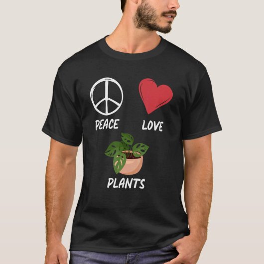 Peace Love Plant Peace Pacifist Plant Master T-shirt (Voorkant)