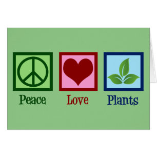 Peace Love Planten Cute Plant Nursery Holiday Card