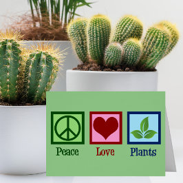 Peace Love Planten Cute Plant Nursery Holiday Card