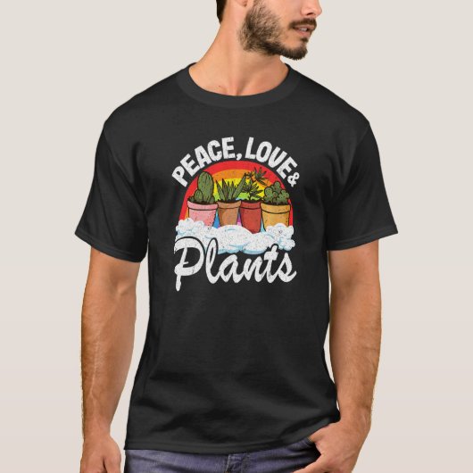 Peace Love & Planten Retro Rainbow Landscaper Plan T-shirt (Voorkant)