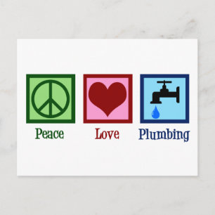 Peace Love Plumbing Briefkaart
