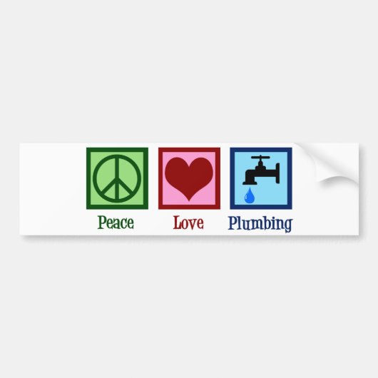 Peace Love Plumbing Bumpersticker (Voorkant)