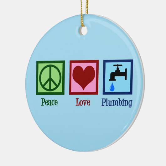 Peace Love Plumbing Keramisch Ornament (Links)