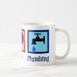 Peace Love Plumbing Koffiemok<br><div class="desc">Kute Peace Love Plumbing gift voor een loodgieter die een cool vredesteken,  hart en een druppelende waterkraan bevat.</div>