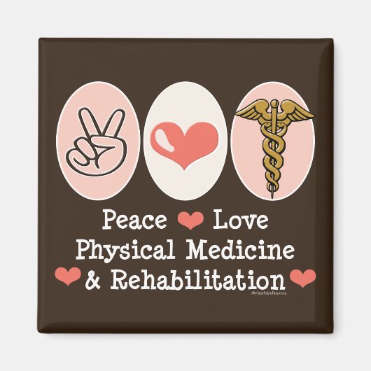 Peace Love PM&R Magneet Fysiatrie - Gepersonalisee (Voorkant)
