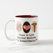 Peace Love PM&R-Mok Tweekleurige Koffiemok (Links)