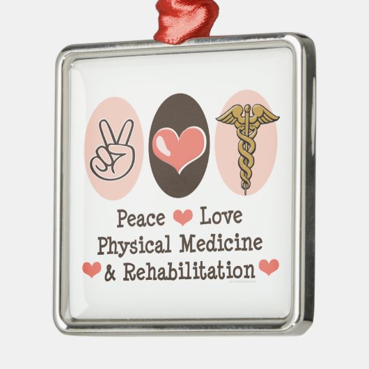 Peace Love PM&R Ornament (Links)
