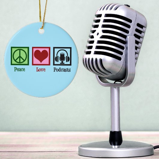 Peace Love Podcasts Keramisch Ornament