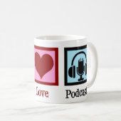 Peace Love Podcasts Koffiemok (Voorkant rechts)