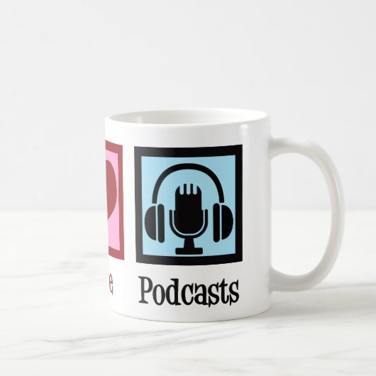 Peace Love Podcasts Koffiemok (Rechts)