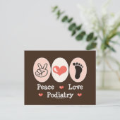 Peace Love Podiatry Podiatrist-Briefkaart Briefkaart (Staand voorkant)