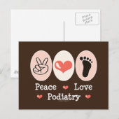 Peace Love Podiatry Podiatrist-Briefkaart Briefkaart (Voorkant / Achterkant)