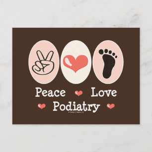 Peace Love Podiatry Podiatrist-Briefkaart Briefkaart