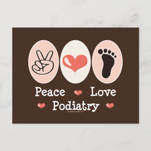 Peace Love Podiatry Podiatrist-Briefkaart Briefkaart (Voorkant)