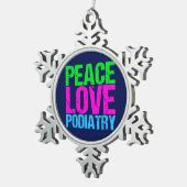 Peace Love Podiatry Tin Sneeuwvlok Ornament (Rechts)