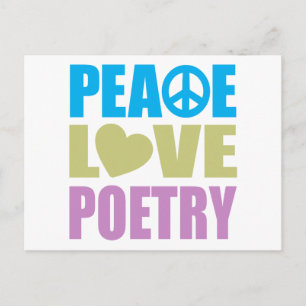 Peace Love Poetry Briefkaart