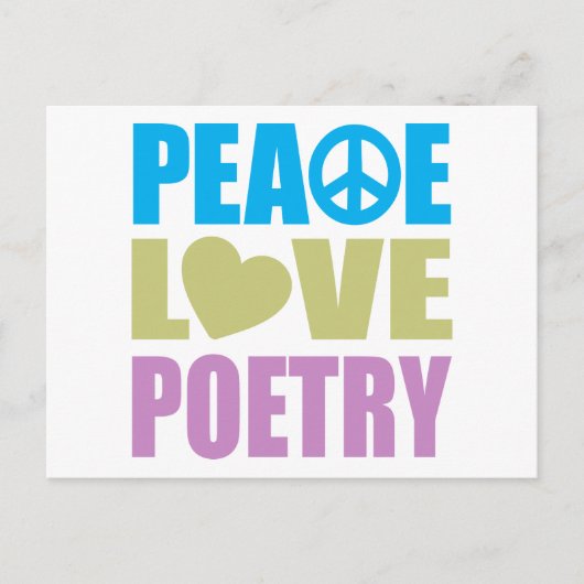 Peace Love Poetry Briefkaart (Voorkant)