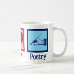 Peace Love Poetry  Poet Koffiemok<br><div class="desc">Een schattig dichter cadeau voor een schrijver van mooie gedichten. Peace Love Poetry cadeau.</div>