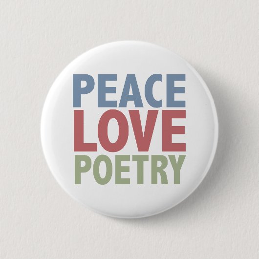 Peace Love Poetry Ronde Button 5,7 Cm (Voorkant)