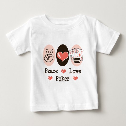 Peace Love Poker Baby T shirt (Voorkant)