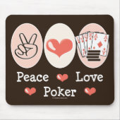 Peace Love Poker Mousepad Muismat (Voorkant)