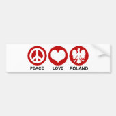 Peace Love Poland Bumpersticker (Voorkant)