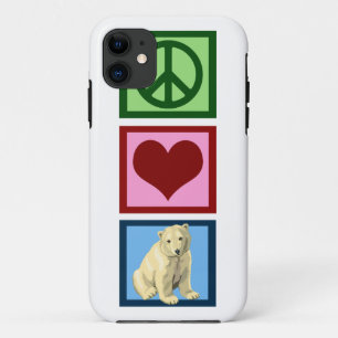 Peace Love Polar-Beren iPhone 11 Hoesje
