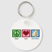 Peace Love Polar-Beren Sleutelhanger (Voorkant)