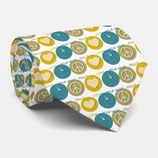 Peace Love Pole Vault Stropdas (Opgerold)