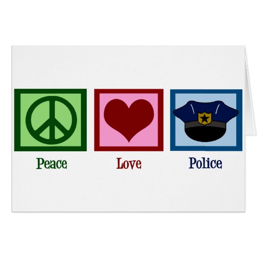 Peace Love Politie Kaart (Voorkant Horizontaal)