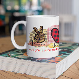 Peace Love Pommeren Pet Hondenras Valentijnsdag Koffiemok