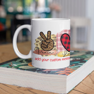 Peace Love Pommeren Pet Hondenras Valentijnsdag Koffiemok