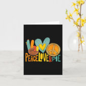 Peace Love Pompoentaart Turkije Leuke Thanksgiving Kaart (Gele Bloem)