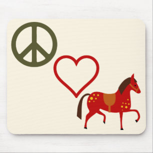 Peace Love Ponies Horse Mousepad Muismat