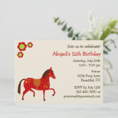 Peace Love pony's verjaardagsuitnodiging meisje Kaart (Staand voorkant)