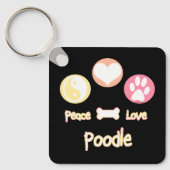 Peace Love Poodle Sleutelhanger (Voorkant)