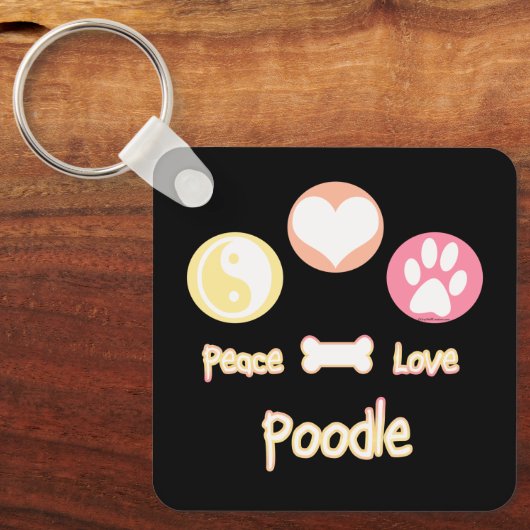 Peace Love Poodle Sleutelhanger (Voorkant)