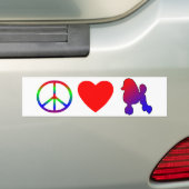 Peace Love Poodles Bumpersticker (Op auto)