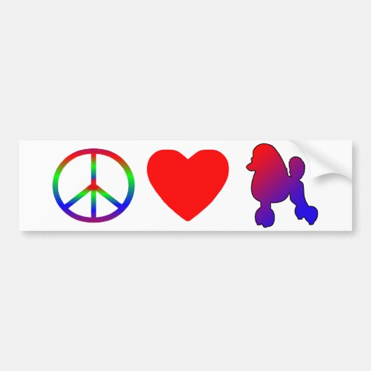 Peace Love Poodles Bumpersticker (Voorkant)