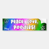 Peace Love Poodles Bumpersticker (Voorkant)