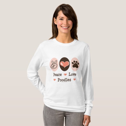 Peace Love Poodles Hoodie T-shirt (Voorkant volledig)
