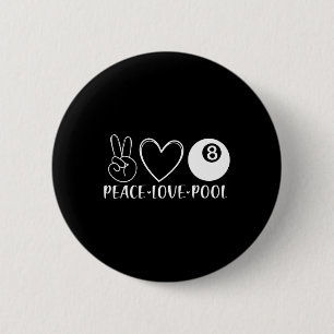 Peace Love Pool Biljart Pool Acht 8 spelers Spo Ronde Button 5,7 Cm