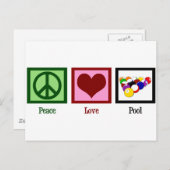 Peace Love Pool | Koelbiljarten Briefkaart (Voorkant / Achterkant)