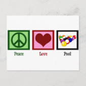 Peace Love Pool | Koelbiljarten Briefkaart (Voorkant)