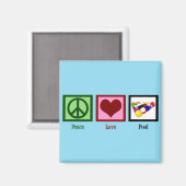 Peace Love Pool | Koelbiljarten Magneet (Voorkant / Achterkant)