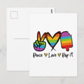 Peace Love Pop It Briefkaarten, Rainbow Pop it Briefkaart (Voorkant / Achterkant)