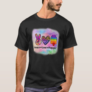 Peace Love Poppin Tie Dye Leopard Pop Fidget Speel T-shirt